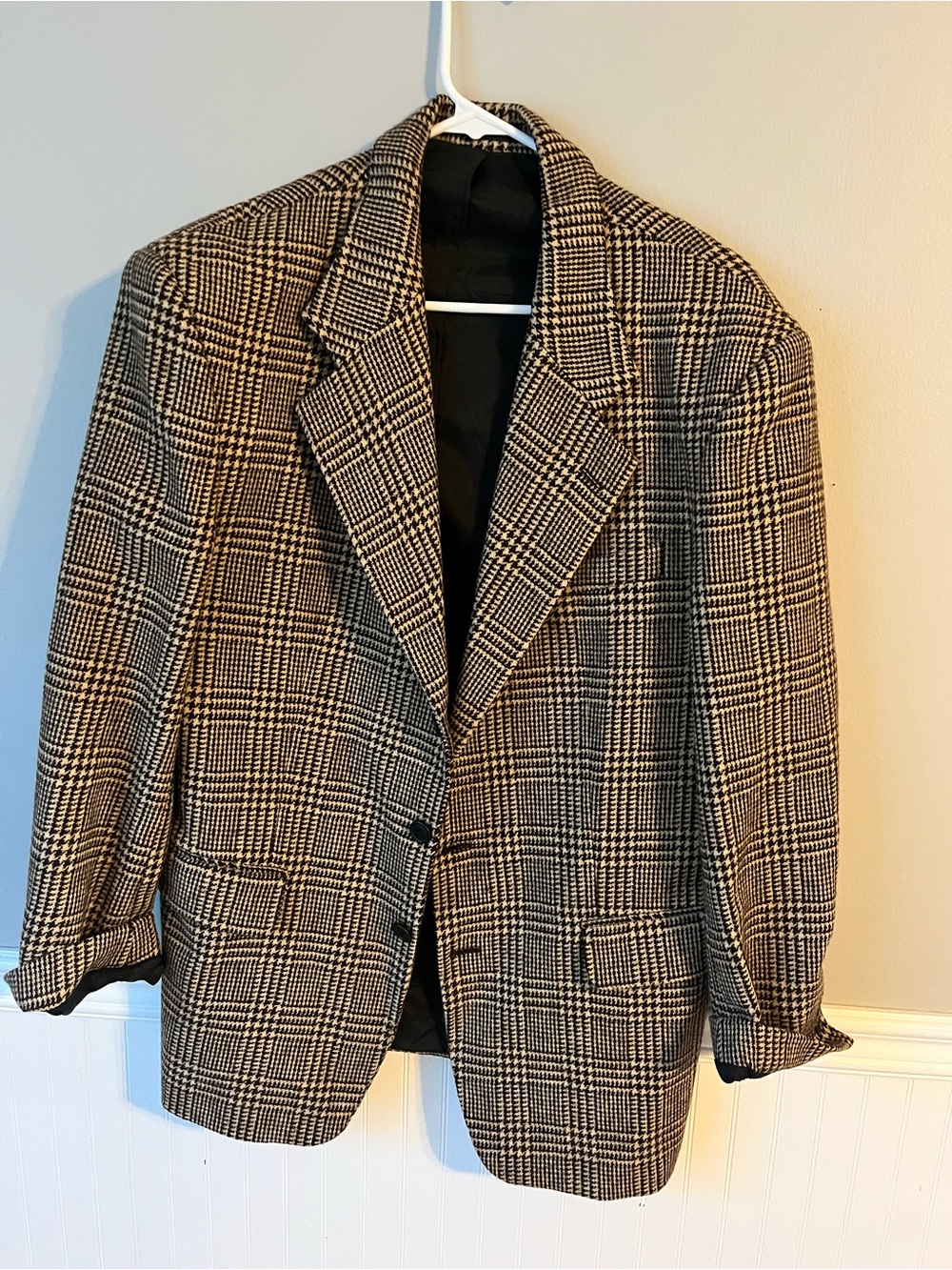 Classic Glen Plaid Sport Coat - Black & Tan